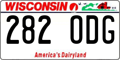 WI license plate 282ODG
