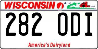 WI license plate 282ODI