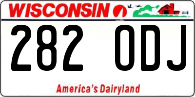 WI license plate 282ODJ