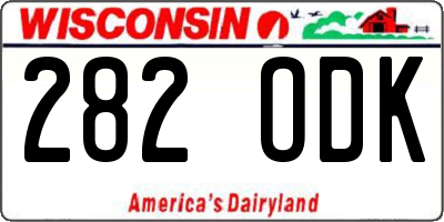 WI license plate 282ODK
