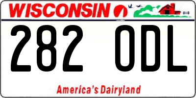 WI license plate 282ODL