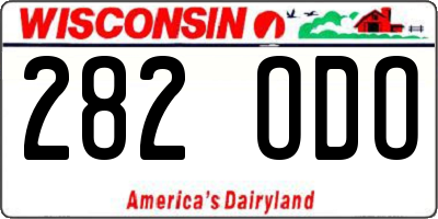 WI license plate 282ODO