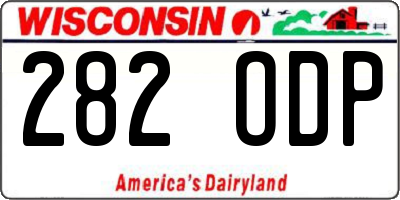WI license plate 282ODP