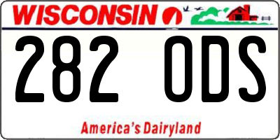 WI license plate 282ODS