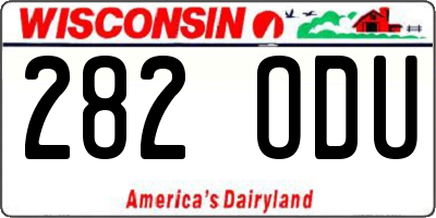 WI license plate 282ODU