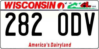 WI license plate 282ODV