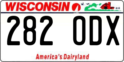 WI license plate 282ODX
