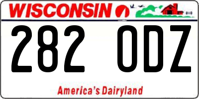 WI license plate 282ODZ