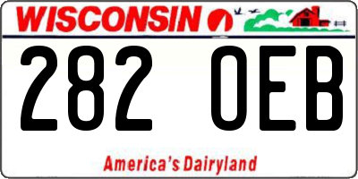 WI license plate 282OEB