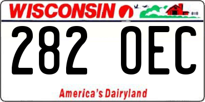 WI license plate 282OEC