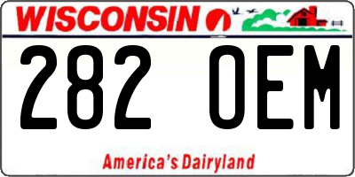 WI license plate 282OEM
