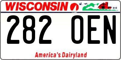 WI license plate 282OEN