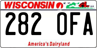 WI license plate 282OFA