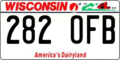 WI license plate 282OFB