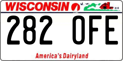 WI license plate 282OFE