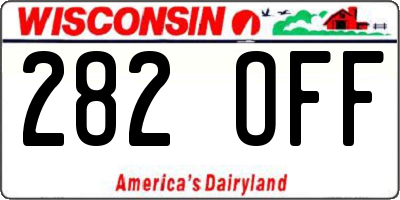 WI license plate 282OFF