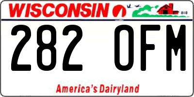 WI license plate 282OFM