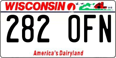 WI license plate 282OFN