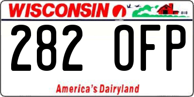 WI license plate 282OFP