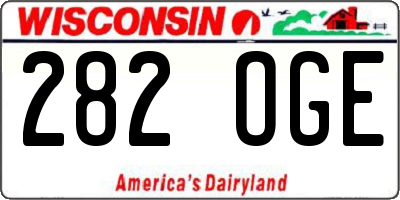 WI license plate 282OGE
