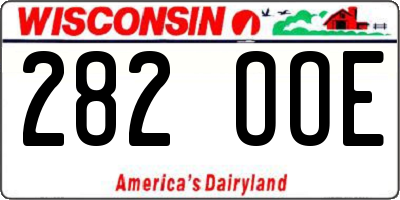WI license plate 282OOE