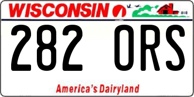 WI license plate 282ORS