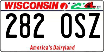 WI license plate 282OSZ