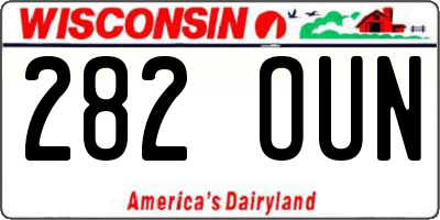 WI license plate 282OUN