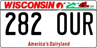 WI license plate 282OUR