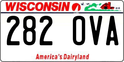 WI license plate 282OVA