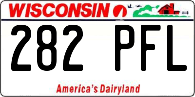 WI license plate 282PFL