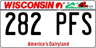 WI license plate 282PFS