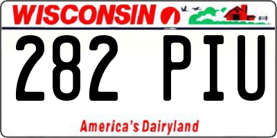 WI license plate 282PIU