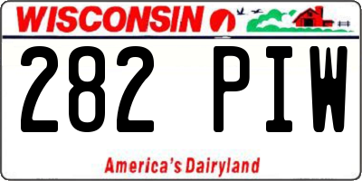 WI license plate 282PIW