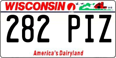 WI license plate 282PIZ