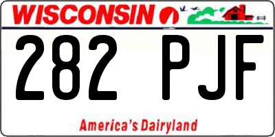 WI license plate 282PJF