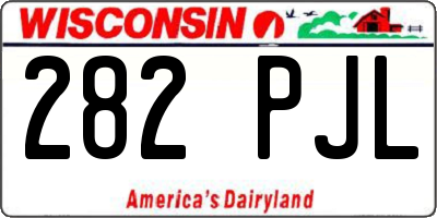 WI license plate 282PJL