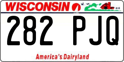 WI license plate 282PJQ