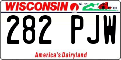 WI license plate 282PJW