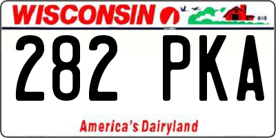 WI license plate 282PKA