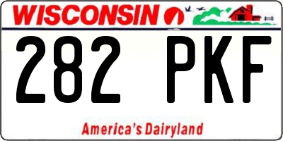 WI license plate 282PKF