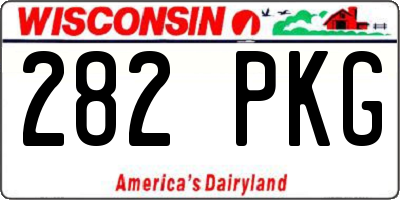 WI license plate 282PKG