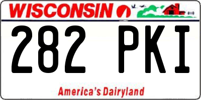 WI license plate 282PKI