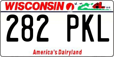 WI license plate 282PKL