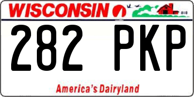 WI license plate 282PKP