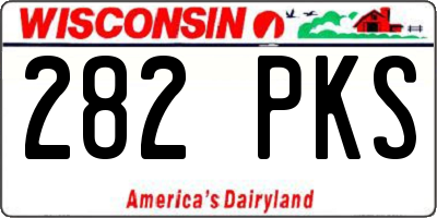 WI license plate 282PKS