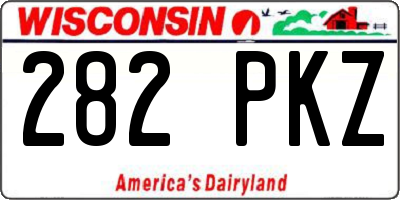 WI license plate 282PKZ