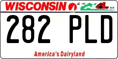 WI license plate 282PLD