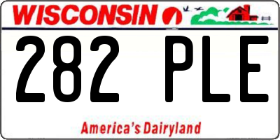 WI license plate 282PLE