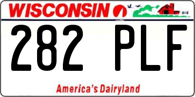 WI license plate 282PLF